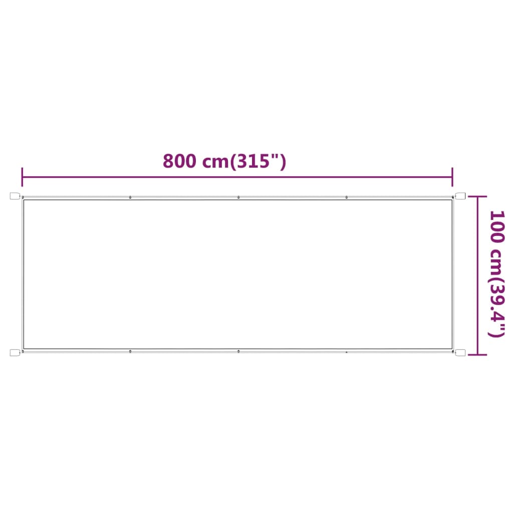 Paravento Verticale Antracite 100x800 cm in Tessuto Oxford - homemem39