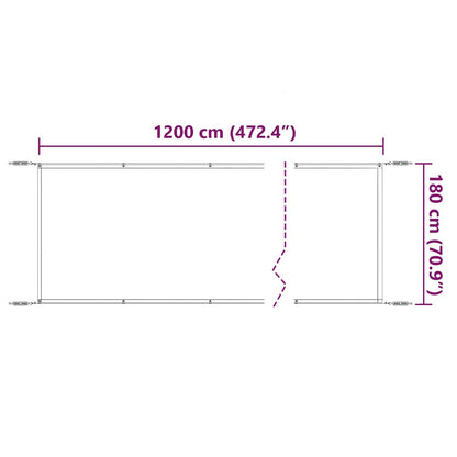 Paravento Verticale Antracite 180x1200 cm Tessuto Oxford