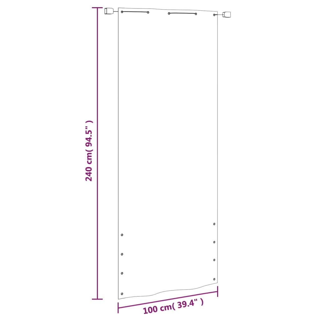 Paravento per Balcone Verde Chiaro 100x240 cm in Tessuto Oxford | homemem39