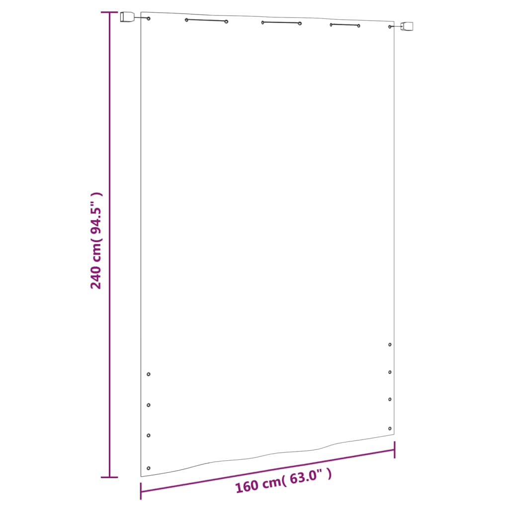 Paravento per Balcone Verde Chiaro 160x240 cm in Tessuto Oxford | homemem39