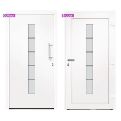 Porta d'Ingresso in Alluminio e PVC Bianco 100x200 cm | homemem39