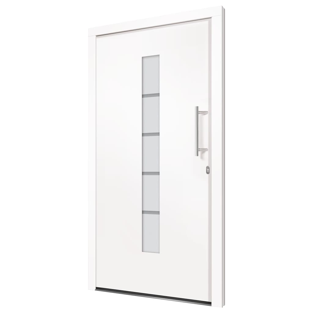 Porta d'Ingresso in Alluminio e PVC Bianco 100x210 cm | homemem39