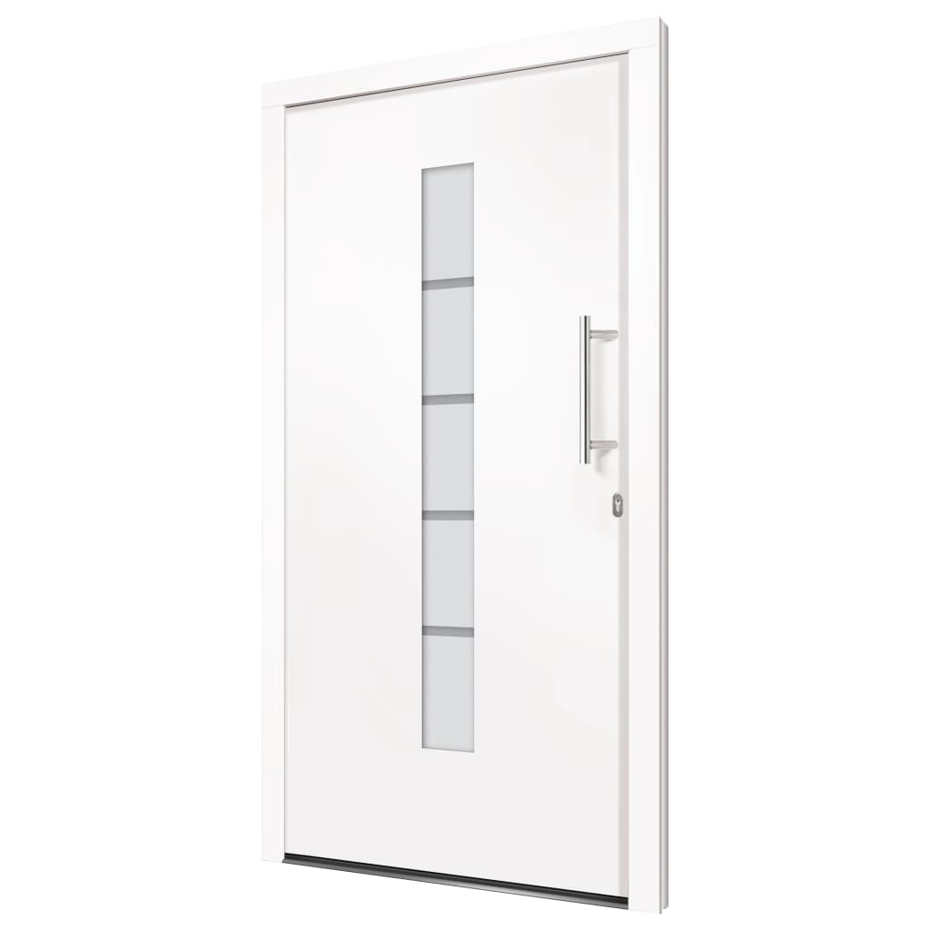 Porta d'Ingresso in Alluminio e PVC Bianco 110x210 cm | homemem39