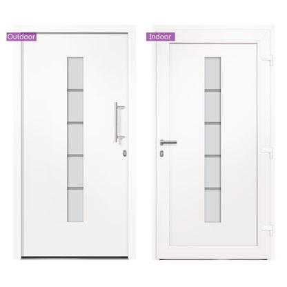 Porta d'Ingresso in Alluminio e PVC Bianco 110x210 cm | homemem39