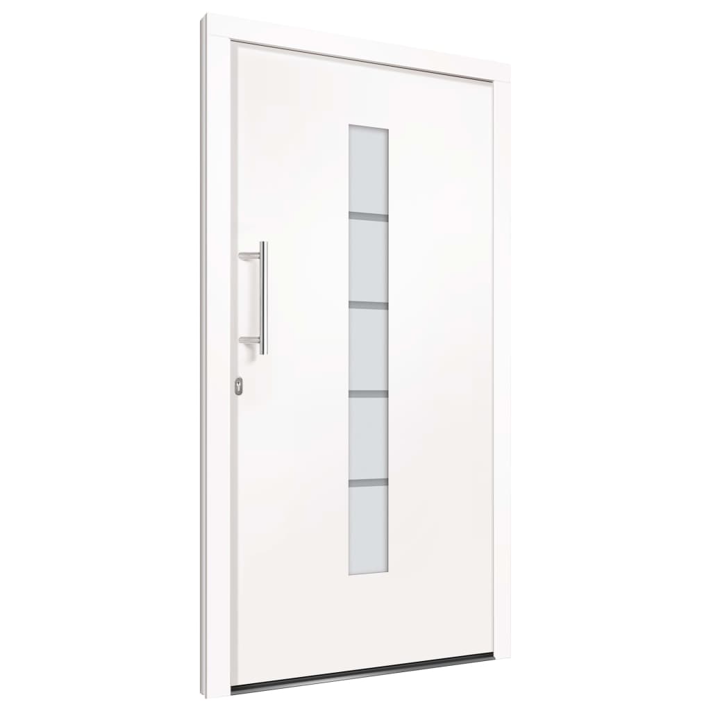 Porta d'Ingresso in Alluminio e PVC Bianco 100x200 cm - homemem39