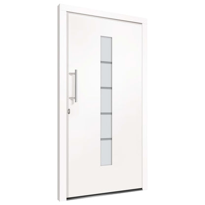 Porta d'Ingresso in Alluminio e PVC Bianco 100x200 cm - homemem39