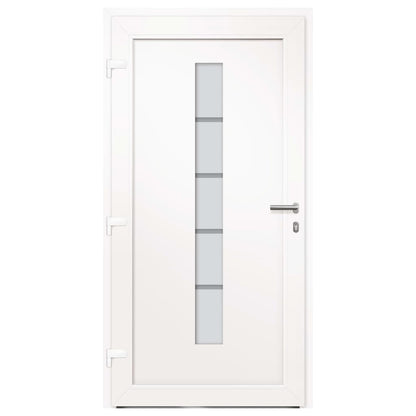 Porta d'Ingresso in Alluminio e PVC Bianco 100x200 cm - homemem39