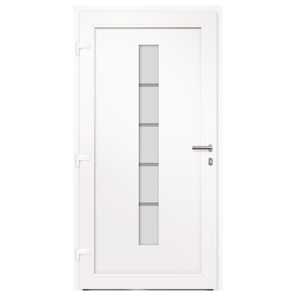 Porta d'Ingresso in Alluminio e PVC Bianco 100x200 cm - homemem39