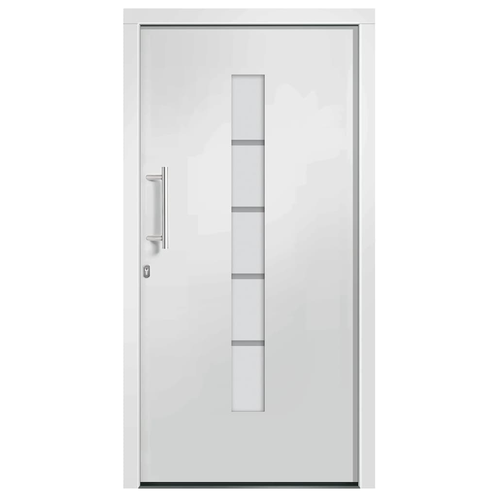Porta d'Ingresso in Alluminio e PVC Bianco 100x210 cm | homemem39