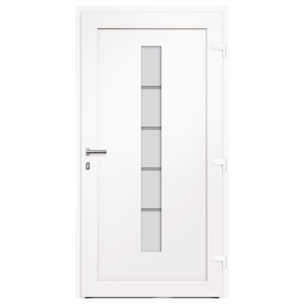Porta d'Ingresso in Alluminio e PVC Antracite 110x210 cm | homemem39