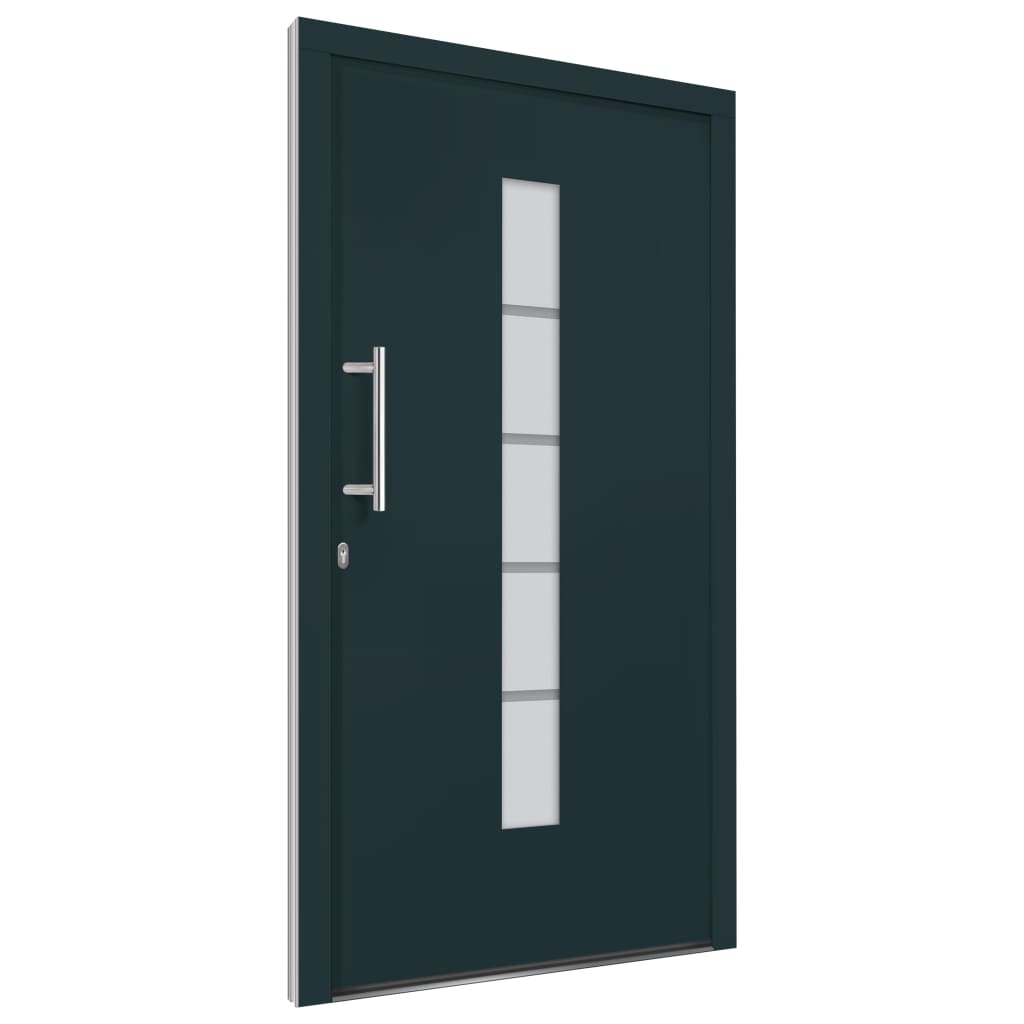 Porta d'Ingresso in Alluminio e PVC Antracite 100x210 cm | homemem39