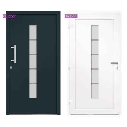 Porta d'Ingresso in Alluminio e PVC Antracite 100x210 cm | homemem39