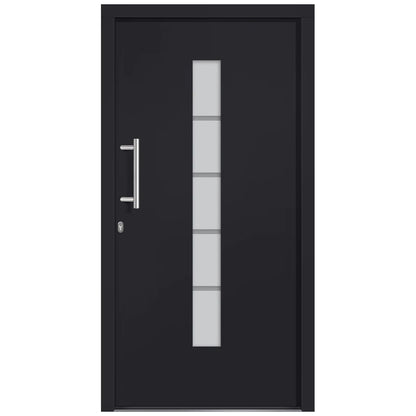 Porta d'Ingresso in Alluminio e PVC Antracite 110x210 cm | homemem39