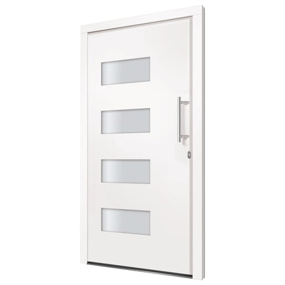 Porta d'Ingresso in Alluminio e PVC Bianco 100x210 cm - homemem39