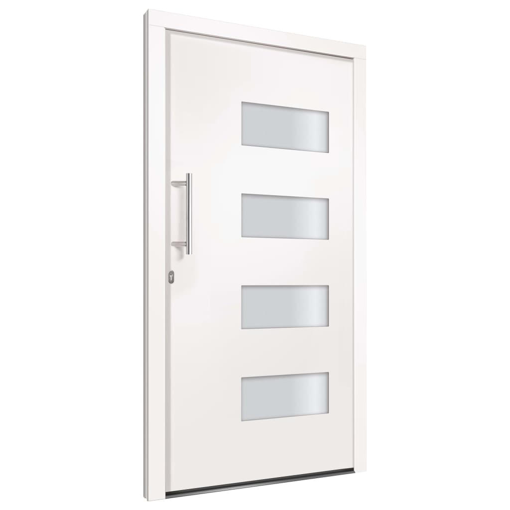 Porta d'Ingresso in Alluminio e PVC Bianco 100x210 cm | homemem39