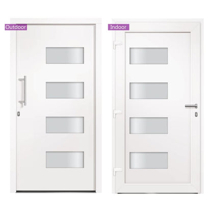 Porta d'Ingresso in Alluminio e PVC Bianco 100x210 cm | homemem39