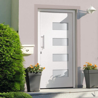 Porta d'Ingresso in Alluminio e PVC Bianco 100x210 cm | homemem39
