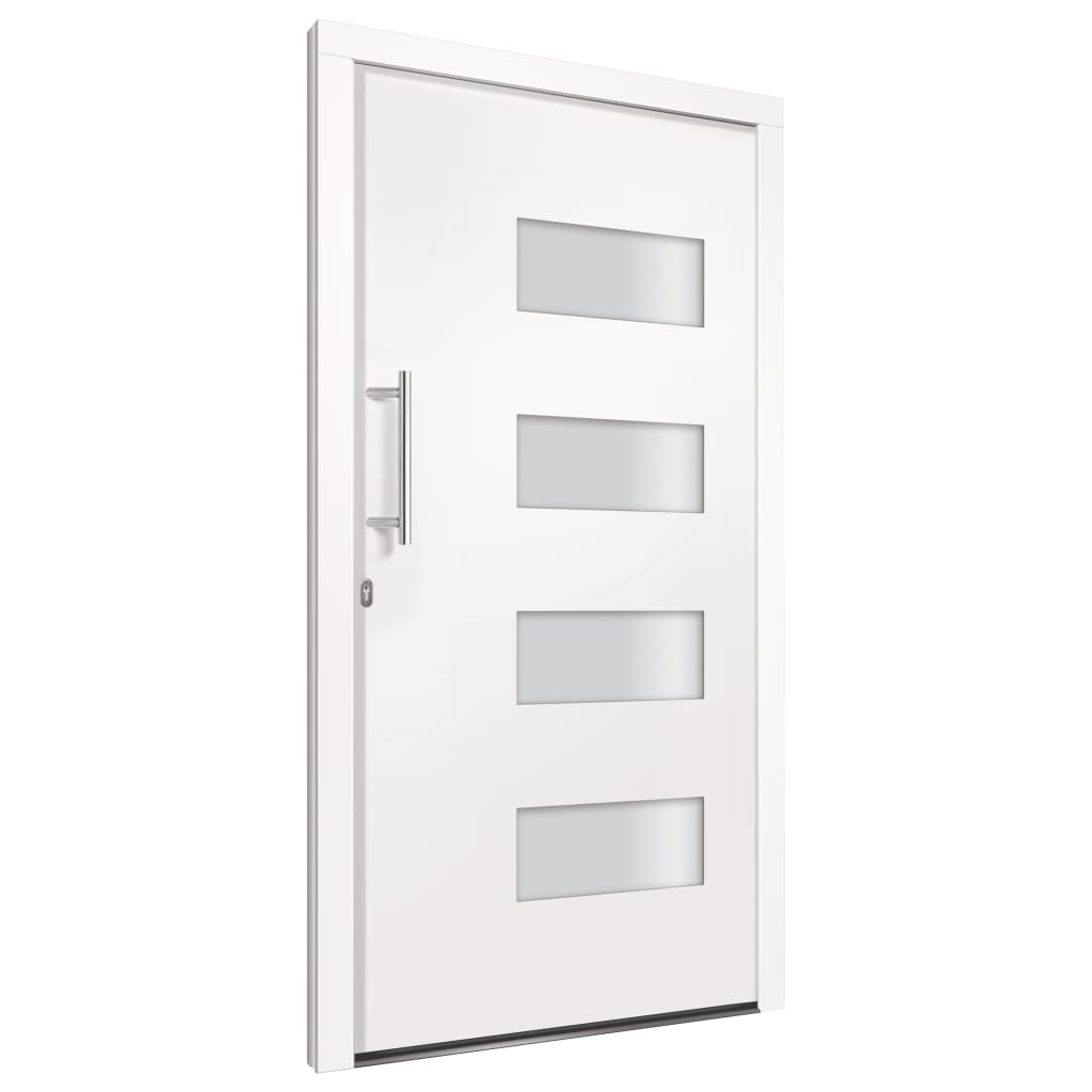 Porta d'Ingresso in Alluminio e PVC Bianco 110x210 cm | homemem39