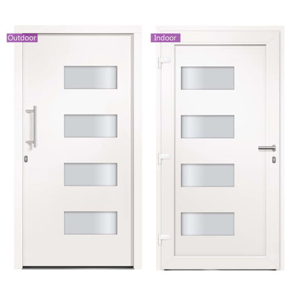 Porta d'Ingresso in Alluminio e PVC Bianco 110x210 cm | homemem39