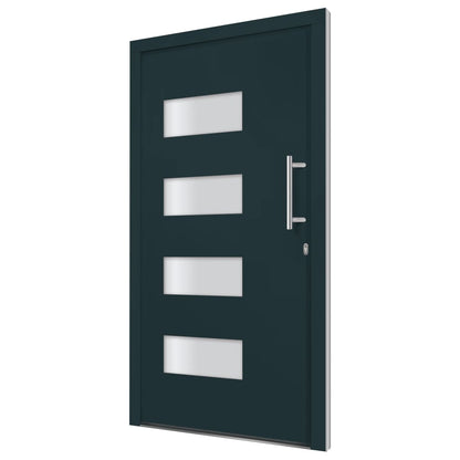 Porta d'Ingresso in Alluminio e PVC Antracite 100x200 cm | homemem39