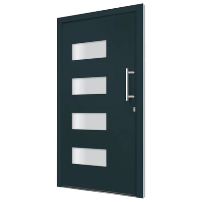 Porta d'Ingresso in Alluminio e PVC Antracite 110x210 cm | homemem39