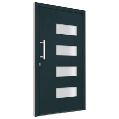 Porta d'Ingresso in Alluminio e PVC Antracite 100x200 cm | homemem39
