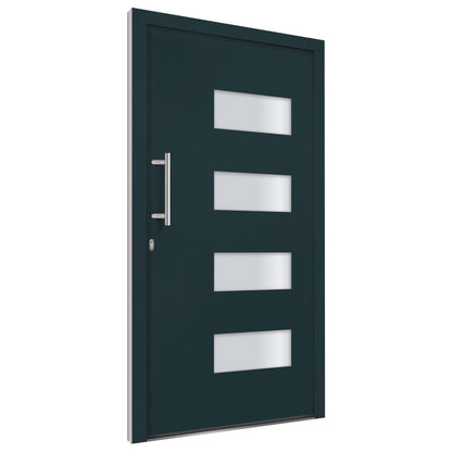 Porta d'Ingresso in Alluminio e PVC Antracite 100x210 cm | homemem39