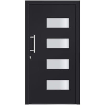 Porta d'Ingresso in Alluminio e PVC Antracite 110x210 cm | homemem39