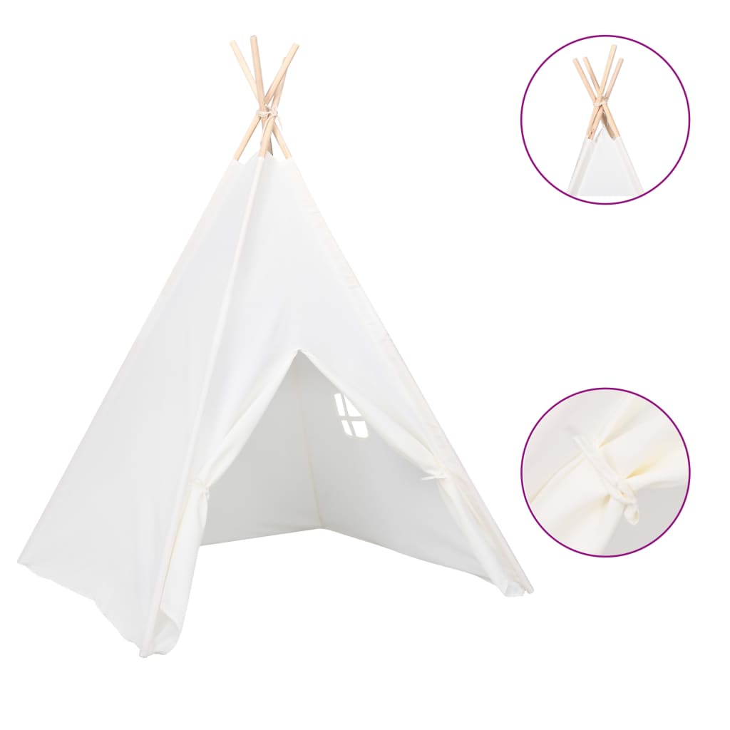 Tenda Tipi Bimbi Borsa Bianco Microfibra Strisce 120x120x150cm