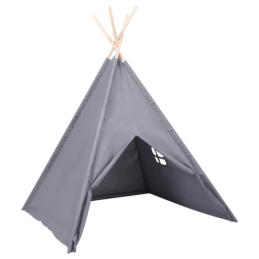 Tenda Tipi Bambini con Borsa Grigio Microfibra 120x120x150cm