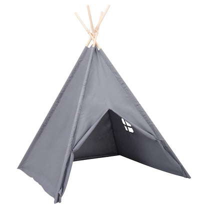 Tenda Tipi Bambini con Borsa Grigio Microfibra 120x120x150cm