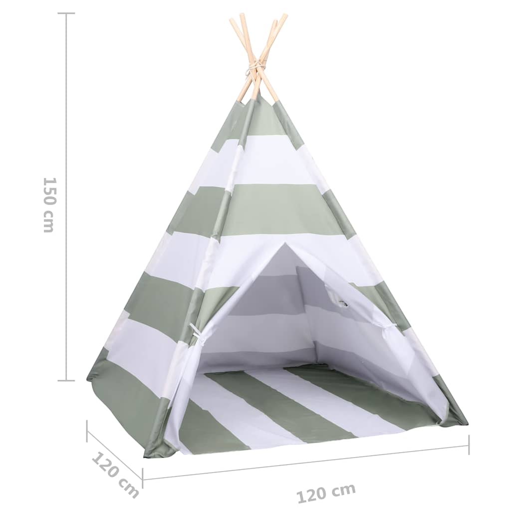 Tenda per bambini Rigato Grigio e Bianco 120 x 120 x 150 cm | homemem39