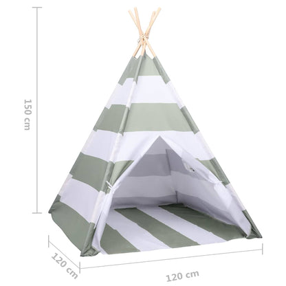 Tenda per bambini Rigato Grigio e Bianco 120 x 120 x 150 cm | homemem39