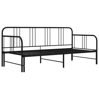 Telaio Divano Letto Estraibile Nero in Metallo 90x200 cm