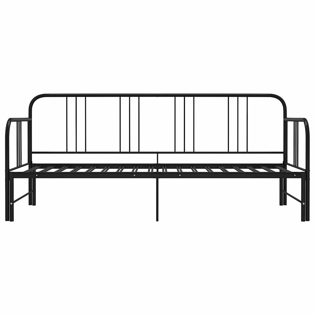 Telaio Divano Letto Estraibile Nero in Metallo 90x200 cm