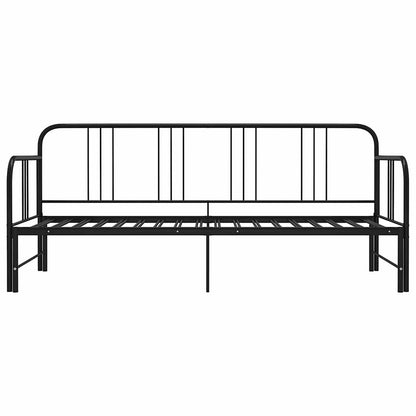 Telaio Divano Letto Estraibile Nero in Metallo 90x200 cm