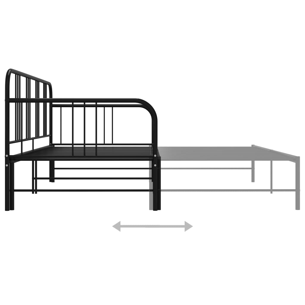 Telaio Divano Letto Estraibile Nero in Metallo 90x200 cm | homemem39