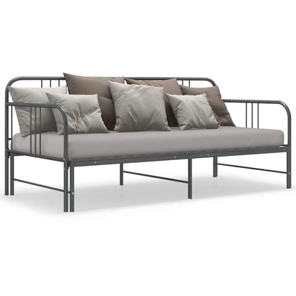 Telaio Divano Letto Estraibile Grigio in Metallo 90x200 cm