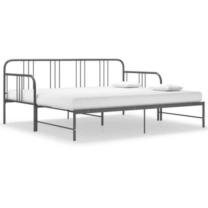 Telaio Divano Letto Estraibile Grigio in Metallo 90x200 cm