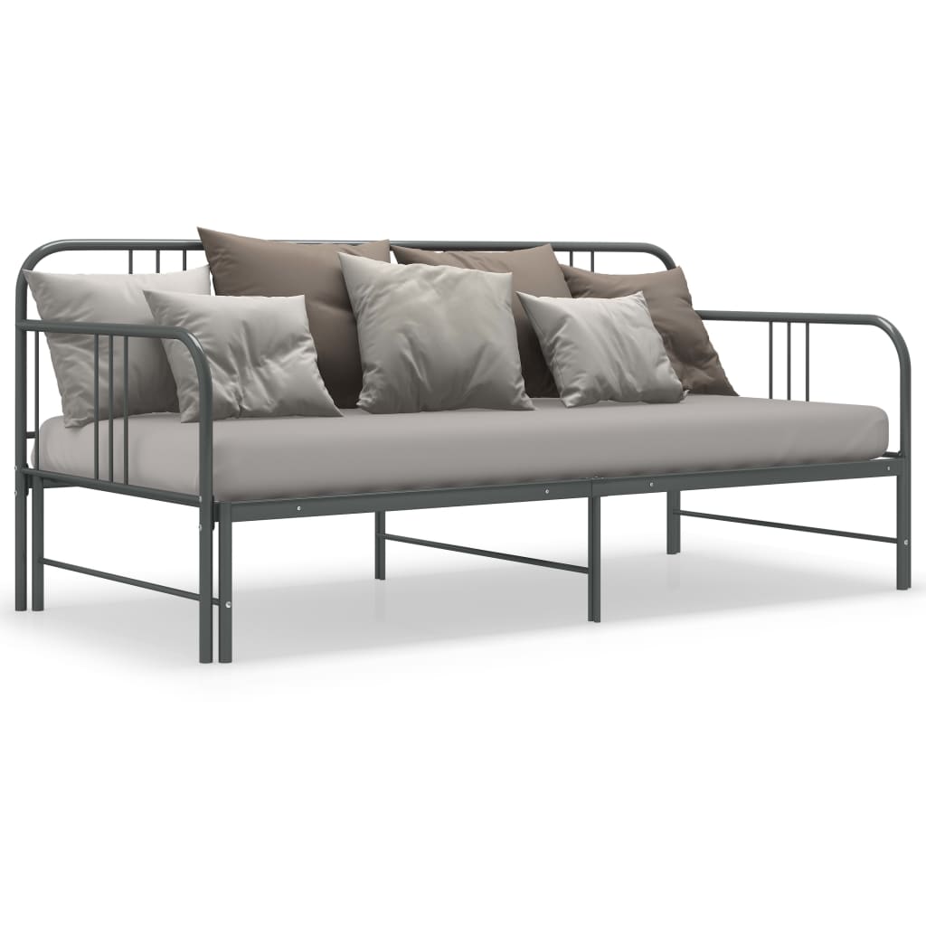Telaio Divano Letto Estraibile Grigio in Metallo 90x200 cm - homemem39