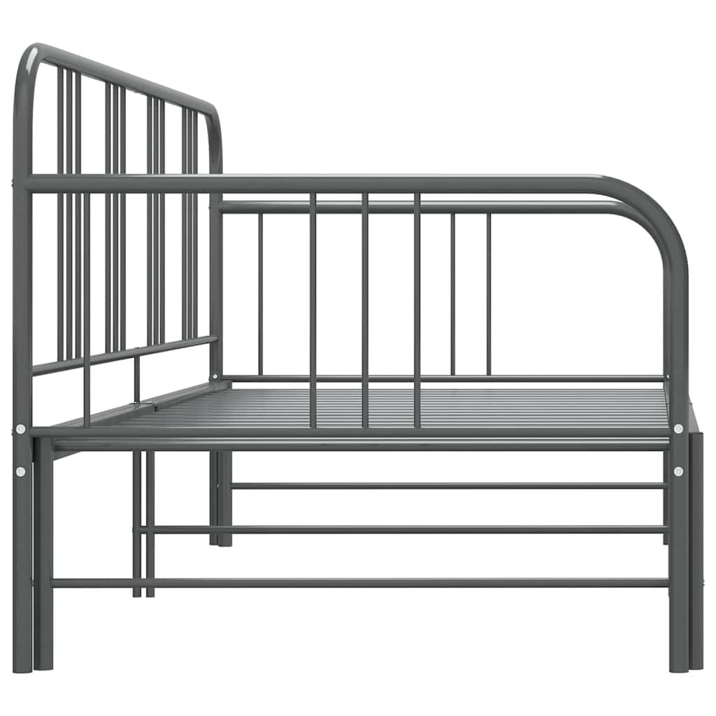 Telaio Divano Letto Estraibile Grigio in Metallo 90x200 cm