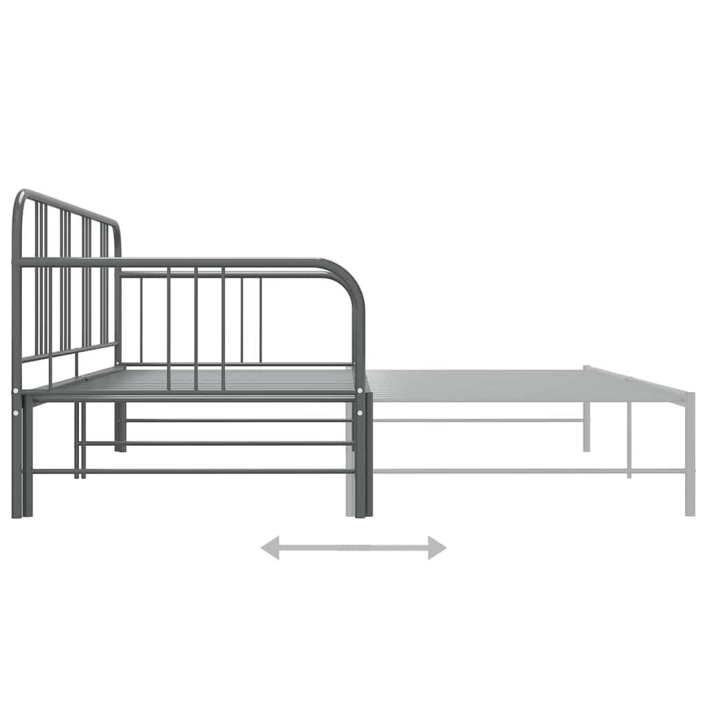Telaio Divano Letto Estraibile Grigio in Metallo 90x200 cm