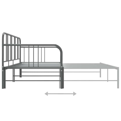 Telaio Divano Letto Estraibile Grigio in Metallo 90x200 cm