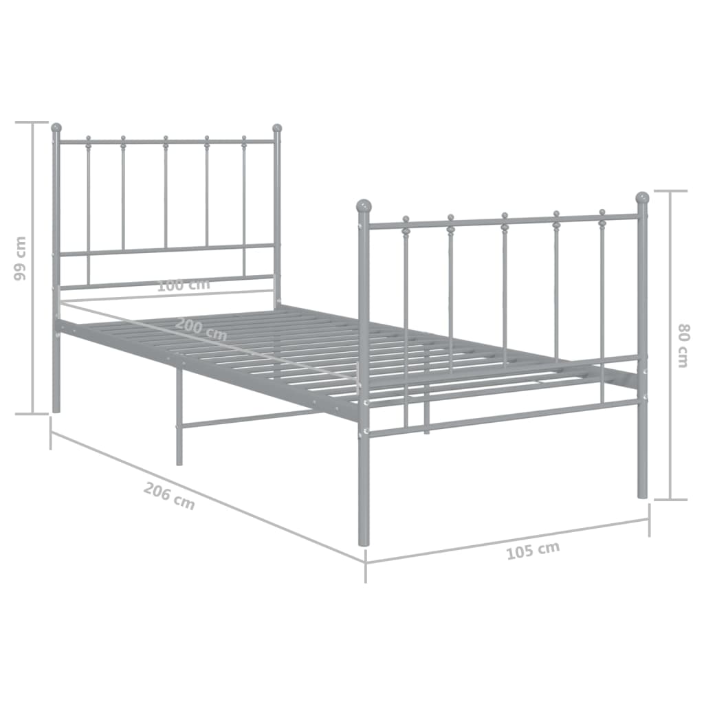 Giroletto Grigio in Metallo 100x200 cm | homemem39