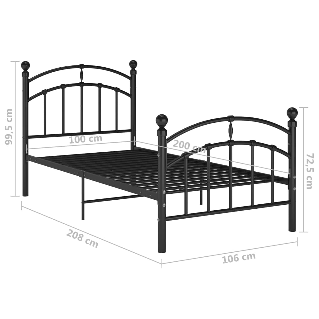 Giroletto Nero in Metallo 100x200 cm | homemem39