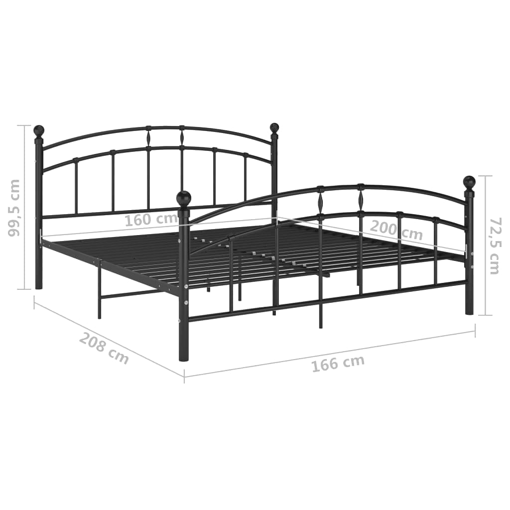 Giroletto Nero in Metallo 160x200 cm | homemem39