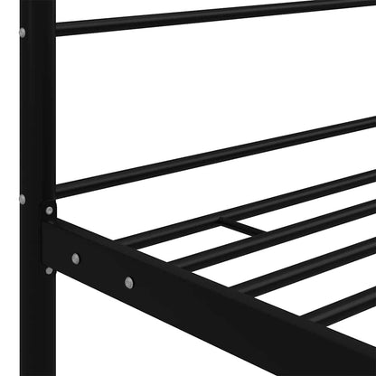 Letto a Baldacchino Nero in Metallo 160x200 cm