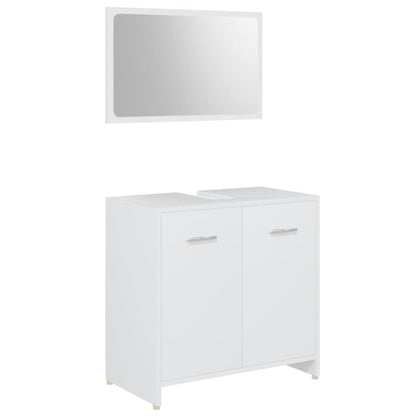 Set Mobili da Bagno 4 pz Bianco in Legno Multistrato | homemem39