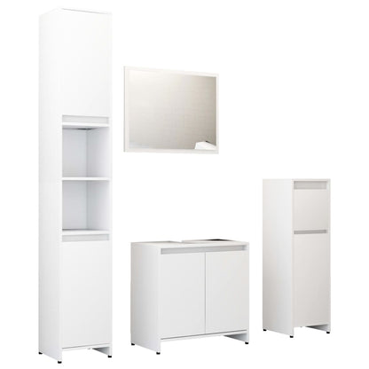 Set Mobili da Bagno 4 pz Bianco in Truciolato | homemem39