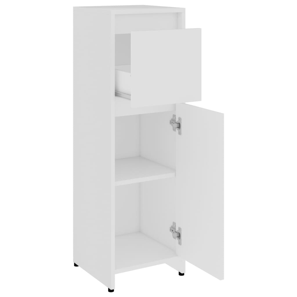 Set Mobili da Bagno 4 pz Bianco in Truciolato | homemem39
